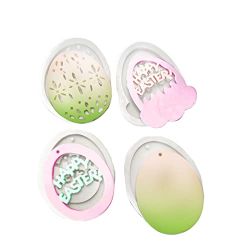 Xidmold 4 Stücke Ostern Silikonformen Epoxidharz, Silikon Epoxid-Formen Silikonform Schlüsselbund Anhänger Gießform Resin Form Schmuck Mold für DIY Schmuck Basteln Handwerk Kühlschrankmagnet Cover