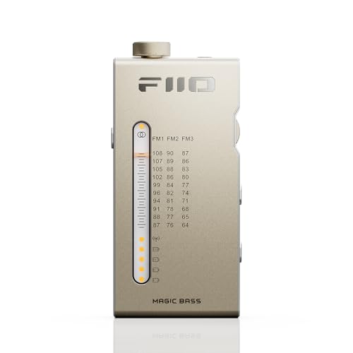 FiiO RR11 Portable HiFi FM Stereo Radio Receiver with Analog PVR Tuning, BASS+3D Sound Effects, 64MHz-108MHz (Titanium Gold) by FiiO - Used condition - US$41.92