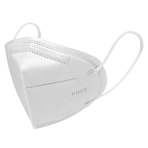 50 peças de proteção facial descartável, 5 camadas de proteção respirável para a boca com argola de