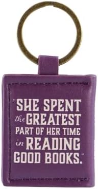 Half Moon Bay Mini-Book Inspired Keyring With Floral Fairy Tale Design, Keychain Accessory for Backpacks, Bags, and Purses 1.5 x 2 Inch Faux Leather Beauty and the Beast image 5