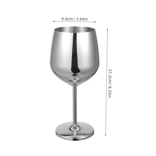Verres à Vin Inoxydable Incassables Gobelets Métalliques Dorés Pied - 3