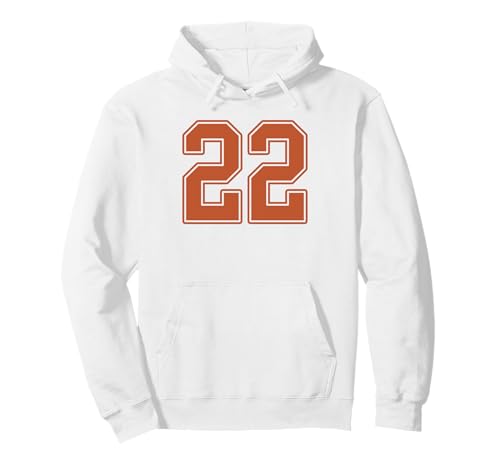 Burnt Orange Number 22 Jersey Player Uniform #22 Pullover Hoodie