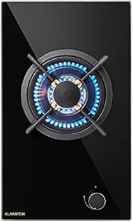 Klarstein Gas Cooker, 5 Burners Gas Hob, 10400W Built In Five Ring Electric Hob, Campervan Cooktops Gas Cookers, Stainless Steel Glass Top Wok Burner, 5 Ring Kitchen Stoves LPG Cooker Gas Burners