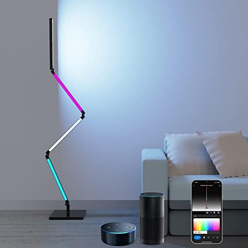 Taykoo Corner Floor Lamp, Led Corner Lamp with DIY Shape, RGB Floor Lamp, Corner Light, Floor Lamp Led, Color Changing Floor Lamp, RGB Lamp with Wi-Fi App Control, Corner Lamps for Gaming Room, Living