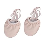 HAPINARY 1pair Elastic Band Dance Shoes for Adults Half Toe Ballet Shoes Non- Breathable Design for Ballet Yoga Modern Dance Material