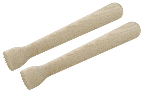FM Professional 21427 Lot de 2 pilons de bar en bois, pilons pour cocktails, préparation des boissons, broyeur de glâce, pilon pour mojito/Caïpirinha, Bois,...