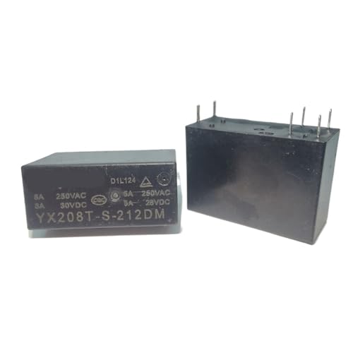 Relais de puissance électromagnétique YX208T-S-212DM 6 broches 12V pour circuits imprimés