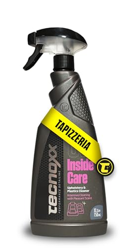 Tecnoxx - Inside Care. Detergente Universale Multiuso per Interni Auto, Tappezzeria Tessuti, Plastica, Pelle. Flacone Spray XL 750 mL