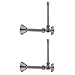 Jaclo 621-4-62CT-AB 5/8" x 3/8" OD Compression Valve with Contemporary Cross Handle, Cover Tube and Bell Escutcheon Kit, Antique Brass