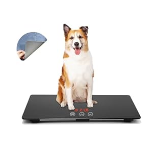 Digital Pet Scale for Dogs, 25.6 X 17.7inchs, Max 220 lbs, Animal Scale Platform, 3 Weighing Modes, kg, oz, lb, Precision 10g, Black