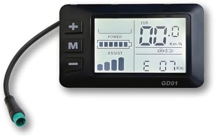 Electric Bike 36V 48V GD01 LCD Display Meter, 5 Pin Waterproof Plug Digital Cycling Computer with Real Time Speed Battery Data Display for 0.9in/22.2mm Handlebar, JN Controller Compatible image 5