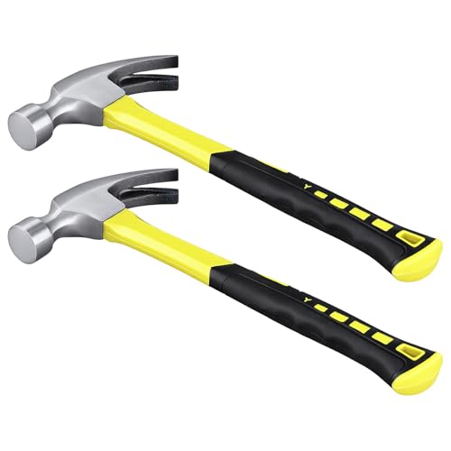 LEXININ 2 Pcs 24oz Claw Hammer, Professional Hammer Framing for Nail Pin Carpenter Electrician