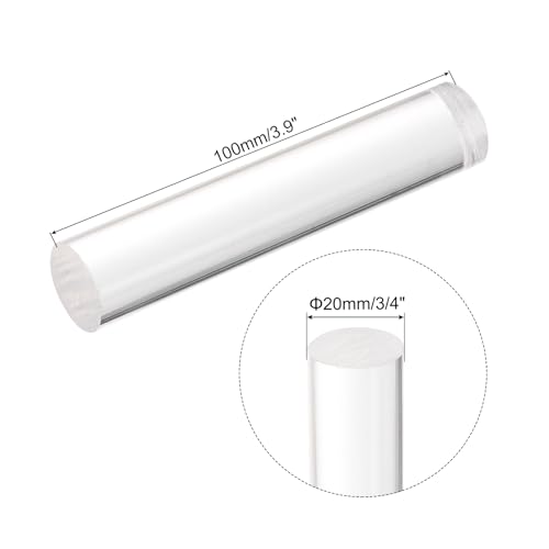 Image of MECCANIXITY Acrylic Round Rods 25 /32 inch x 4 inch Clear Acrylic Dowel Rods Sticks Plastic Sticks Strip for DIY Crafts Lighting Gardening Decoration - 20mm x 100mm