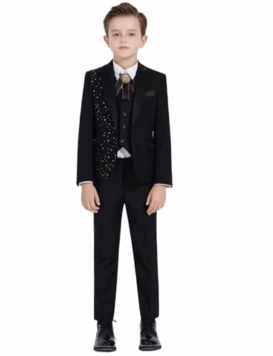 Costume trois pièces garçon avec veste gilet et pantalon de mariage chic