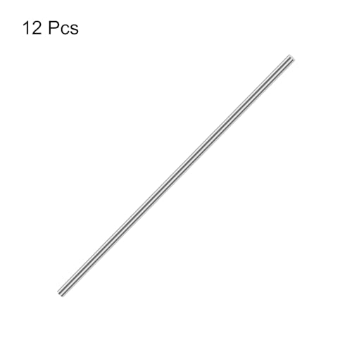 Image of uxcell 5mm x 200mm 304 Stainless Steel Solid Round Rod for DIY Craft - 12pcs