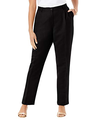 Jessica London Women's Plus Size Linen Pleat-Front Pants #TOP12