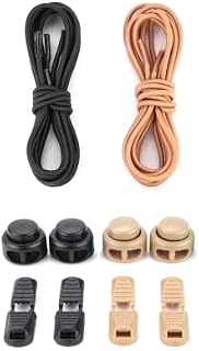 Amazon Brand - HIKARO Elastic Boot Laces-2 Pairs, No Tie Shoelaces for Adults, Heavy Duty Shoe Laces for Hiking Walking Boots