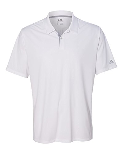 adidas Golf Mens Gradient 3-Stripes Polo (A206), White, Medium