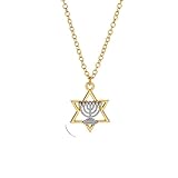 Collares para mujer, collar de cruz, collar de estrella de David, velas de menorá, joyería judía hebrea, lámpara de fe de Israel, colgante de Hanukkah, collar con amuleto de regalo