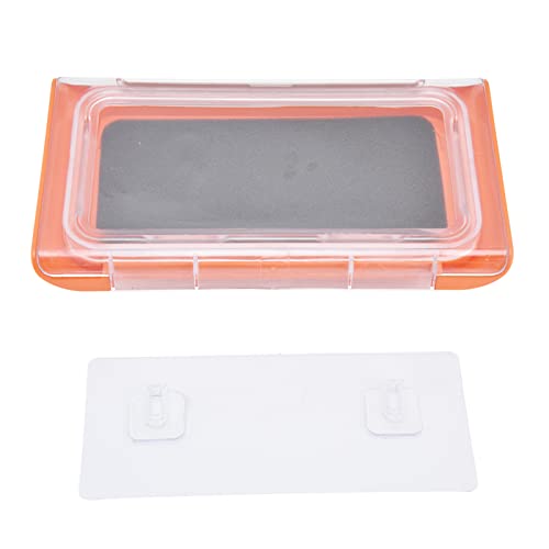 Spryflower Shower Phone Holder Bathroom Phone Box, Wireless Wall Mounted Phone Case with 360 Degree Rotation, Sealed Touch Screen for Phones Under 6.8 Inches, Ideal for (Orange)