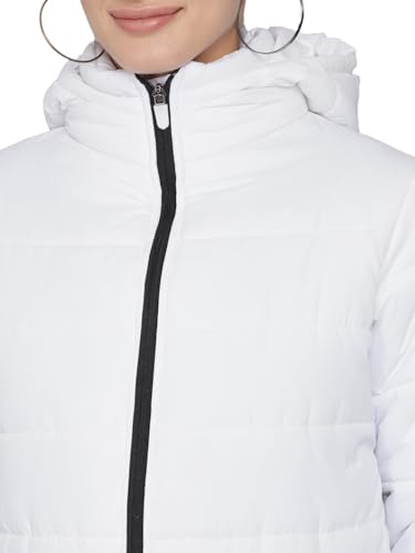Image of KOTTY Women Nylon Full Sleeve Solid Long Length Puffer Jacket