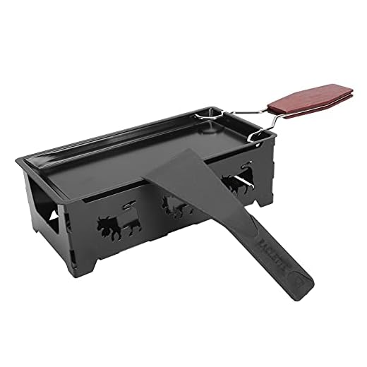 Mini Grill Pan Non Stick Carbon Steel+Wood Tray Wooden Tray for Cheese, Miniature Tool for Baked, Grill Pans