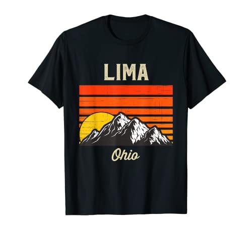 Souvenir di Lima Ohio Retro City State Maglietta