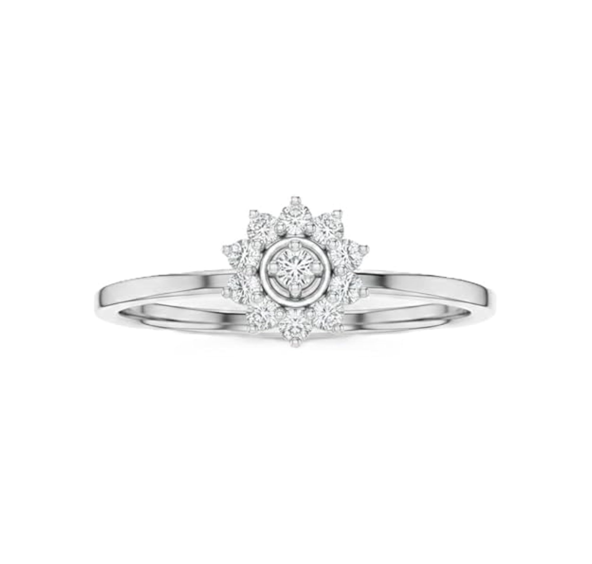 Diamond Studded Leaf Cluster Ring for Women, Floral Design