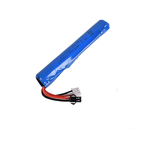 2 Pcs 7.4V 700Mah 1450Cell*2 Lipo Airsoft Gun Batteries With 2S Charging Cable And Sm2P To Mini Tamiya Switch Cable For Airsoft Gel Guns Type I #TOP1