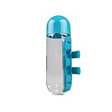 Cecilie 600ml 2 in 1 Scatola Pillola Bottiglia di Acqua Esterna 7 Compartimenti dell'organizzatore della Medicina con Il Bere Bottiglia Portatile di Trasporto Tablet Cecilie (Color : Blue)