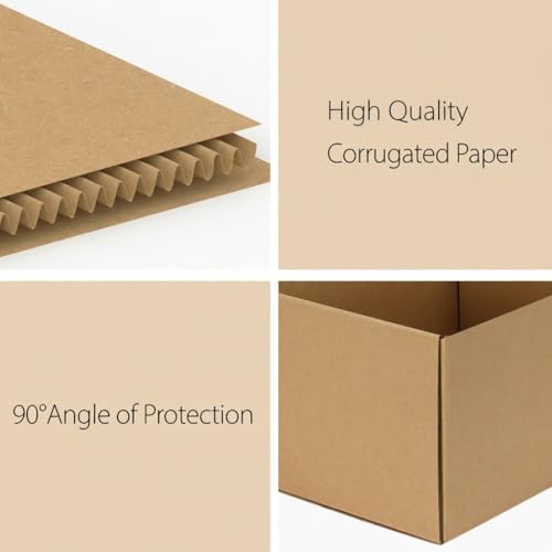 Image of RLAVBL 12x9x6 Shipping Boxes Set of 15, Brown Corrugated Cardboard Mailer Box for Packing, Mailing, Business