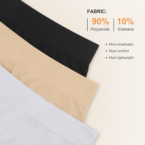 3 Pack Slip Shorts for Women Under Dress Comfortable Smooth Boyshorts Panties Biker Shorts4