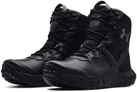 Under Armour Men's Micro G Valsetz LTHR WP Hiking Boot, Black (001)/Black, 8.5 | Image 4