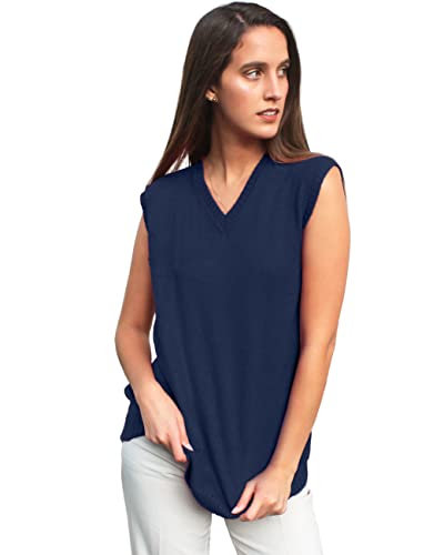 Image of TINKUY Peru Women's Alpaca Wool V-Neck Sweater Vest - Soft Knitted Pullover - Authentic Peruvian Wool - Sizes S-2XL