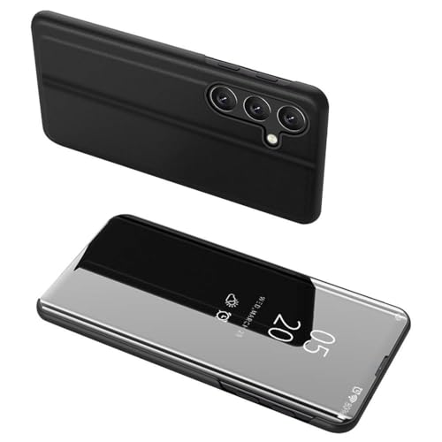 Housse Samsung Galaxy A16 5G avec étui portefeuille miroir et film écran noir