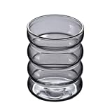 KIXZSAZ Glas Wasserbecher, niedlich, stilvoll, einfarbig, rund, breiter Mund, Ersatz für Zuhause, Schlafsaal, Kaffee, Tee, Becher, Flasche, Transparent