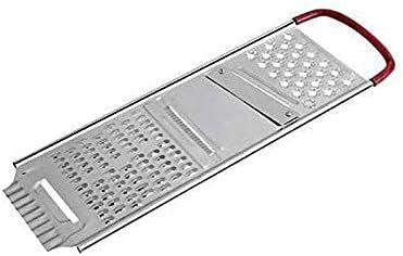 Multi-Purpose Stainless Steel Grater with Handle Kitchen Tool, (Cheese and Vegetable Grater, Slicer, Chips Maker). (SS Grater/Pealer)