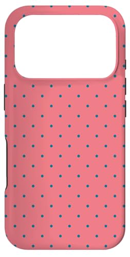 Light Coral Case With Deep Aqua Polka Dots Cool スマホケース iPhone 17 Pro 用
