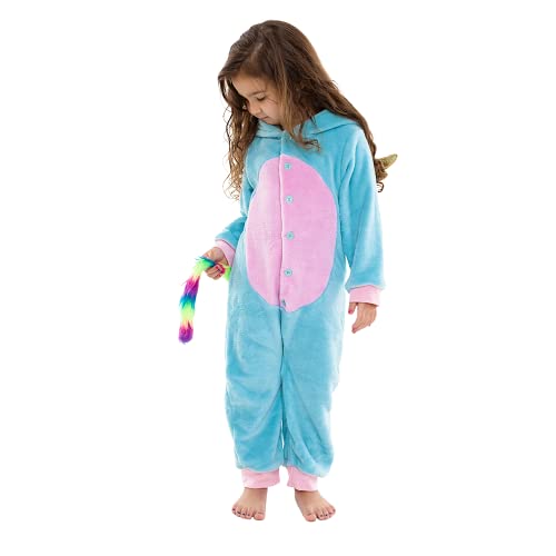 Pijama Infantil Pelúcia Fleece Unicórnio Com Capuz (6 Anos)
