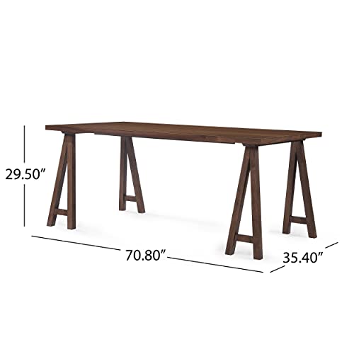 Christopher Knight Home Sabine Farmhouse Wood Dining Table, Natural Walnut Finish by Christopher Knight Home - Used condition - Image 3