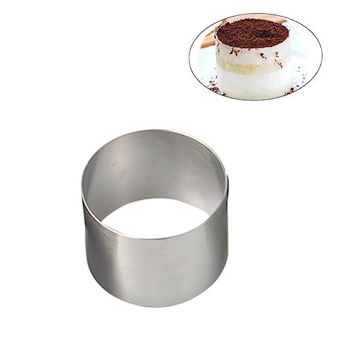 Cabilock Stainless Steel Round Cake Food Grade Pastry Ring for Mousse Baking Layering Versatile Tool for Chefs Home Bakers Easy to Clean