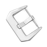 JASMKLX Acciaio Inossidabile 304L Lucido Frosty 16mm18mm 20mm 22mm 24mm 26mm Fibbia dell'orologio Cinturino dell'orologio Accessori T06(Polished-Silver,18mm)