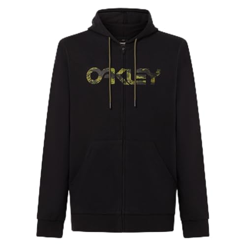 Oakley Teddy Hoddie con Cremallera Completa, Negro/Tigre Menta Camuflaje, X-Large