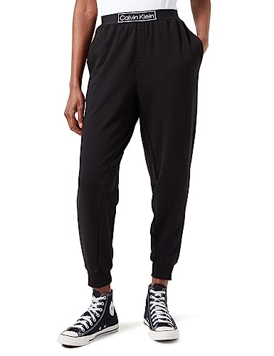 Calvin Klein Damen Jogginghose Sweatpants Lang, Schwarz (Black), S