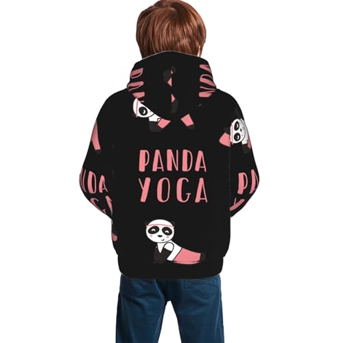 Panda Doing Yoga Kid Hoodies Boys Sweatshirts Girls Pullover with Pocket4