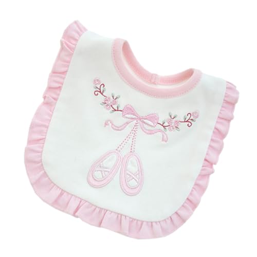 Vaguelly Babero De Encaje Para Bebés Delantal De Algodón De Doble Capa Protector De Saliva Para Comer Diseño Con Bordado Para Guarderías y Uso Diario