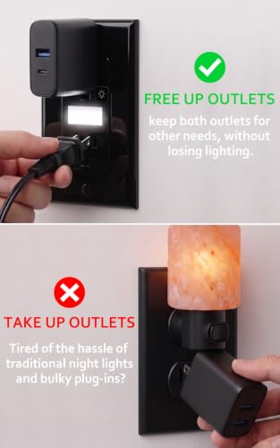 Image of SOZULAMP 4-Pack Night Light Wall Outlet, Touch & Dusk-to-Dawn Sensors | Glossy Black 15A 125V Tamper-Resistant Receptacle; Guide Light for Kids and Seniors;Ideal for Hallway,Nurserie,Stair,Bathroom
