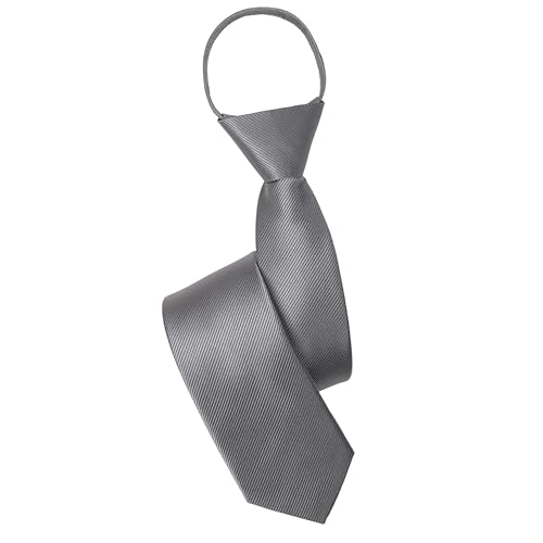 チャコールグレー プレーン ワンタッチネクタイ