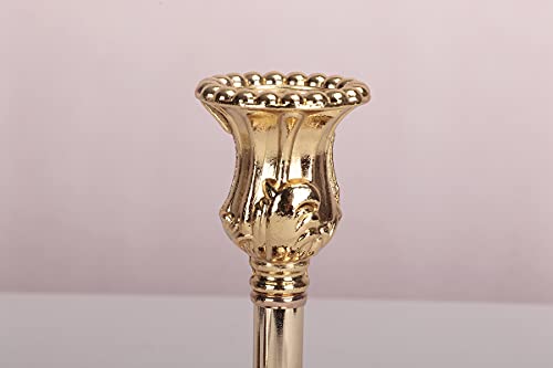Jazplayer Gold Candle Holder, Set Of 2 Premium Gold Candlestick Holders With Deluxe Engraved Design (Gold Floral X 2) #TOP3