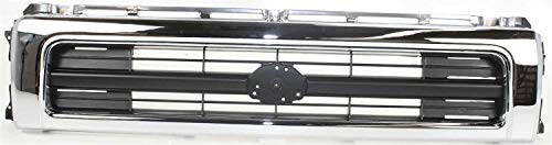 Evan-Fischer Grille Assembly Compatible with 1992-1995 Toyota Pickup Chrome Shell/Painted Black Insert 4WD